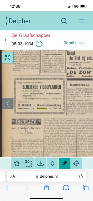 advertentie Graafschapper 6-3-1934, 6 maart 1934
